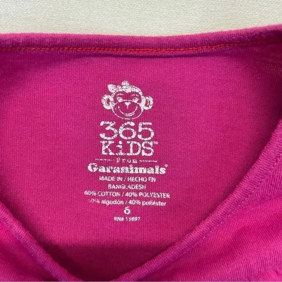 Pink Ruffle Long Sleeve Tee girls Size 6 - Picture 4 of 5